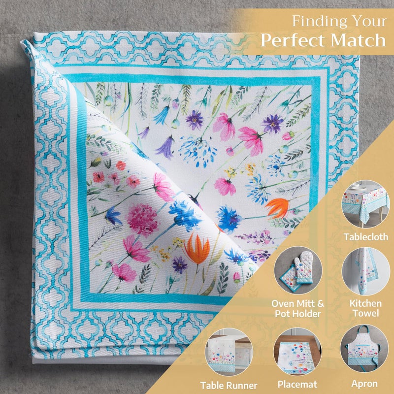 Maison d' Hermine Cloth Napkins Set of 4 100% Cotton Everyday Reusable Square Napkins Cloth Washable, Dinner, Party, Wedding, Restaurant, Spring/Summer (Flower in The Field, 20" x 20") - Image 5